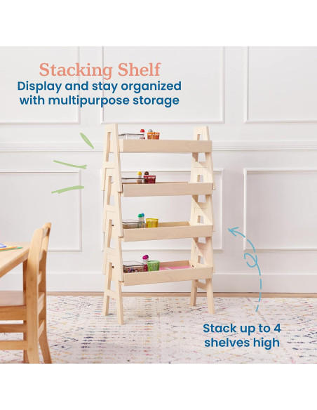 Estante Apilable Ajustable ECR4Kids Blanco Antiguo 65.4x30.5cm