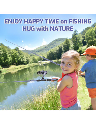 Juego de caña de pescar Milerong 1.65m para niños