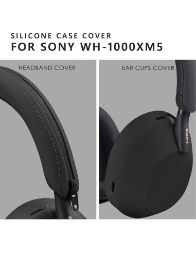 Funda de Silicona para Auriculares Sony WH-1000XM5 - Negro