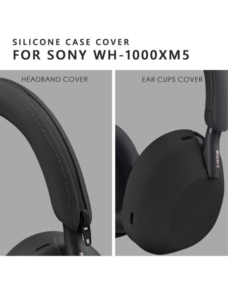 Funda de Silicona para Auriculares Sony WH-1000XM5 - Negro