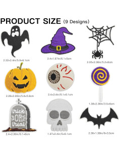 9 Parches Bordados Halloween MOGOXION para Ropa DIY 2