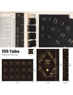 Etiquetas de Biblia VYRANA Laminadas Foil Dorado 105 Piezas 2