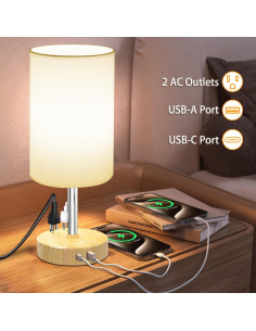 Lámpara de Mesa Táctil ALACOO con Carga USB y 3 Niveles 2