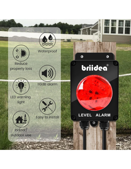 Alarma de Agua Alta Briidea para Tanque Séptico 110dB