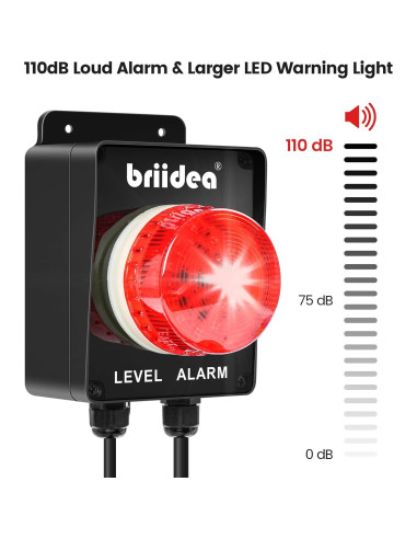 Alarma de Agua Alta Briidea para Tanque Séptico 110dB