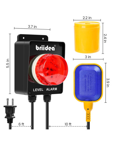 Alarma de Agua Alta Briidea para Tanque Séptico 110dB