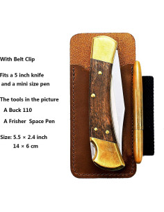 EASYANT Organizador de Piel EDC con Clip para Cinturón Marrón 2