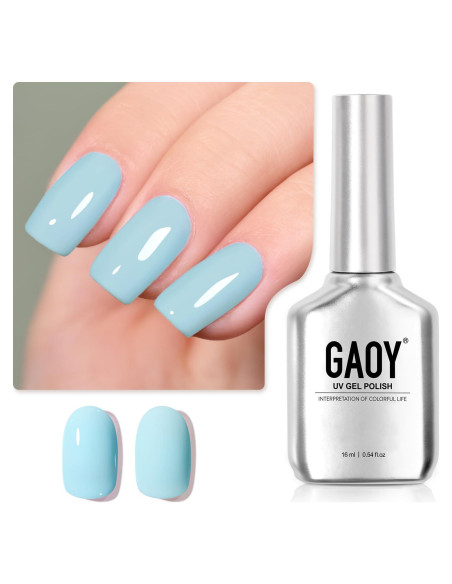 Esmalte de Uñas en Gel GAOY 16ml Azul Bebé Removible UV