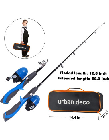 Caña de Pescar Telescópica Urban Deco 1.27m para Niños