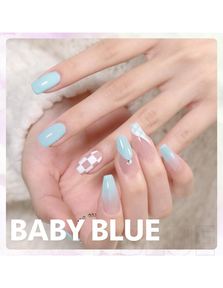 Esmalte de Uñas en Gel GAOY 16ml Azul Bebé Removible UV
