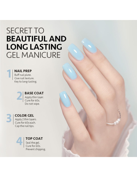 Esmalte de Uñas en Gel GAOY 16ml Azul Bebé Removible UV