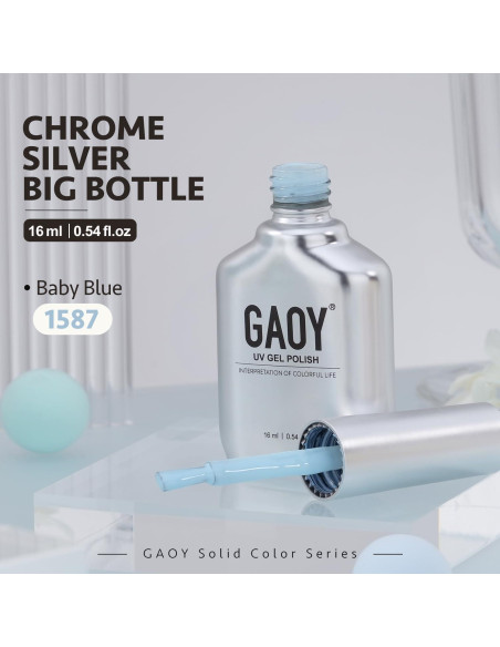Esmalte de Uñas en Gel GAOY 16ml Azul Bebé Removible UV