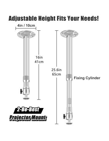 Soporte de Proyector de Techo Ajustable 2-Be-Best Plata 41-65cm