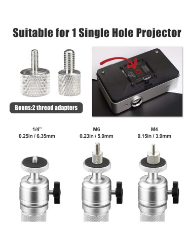 Soporte de Proyector de Techo Ajustable 2-Be-Best Plata 41-65cm