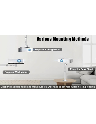 Soporte de Proyector de Techo Ajustable 2-Be-Best Plata 41-65cm