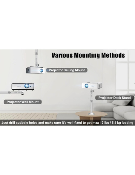 Soporte de Proyector de Techo Ajustable 2-Be-Best Plata 41-65cm