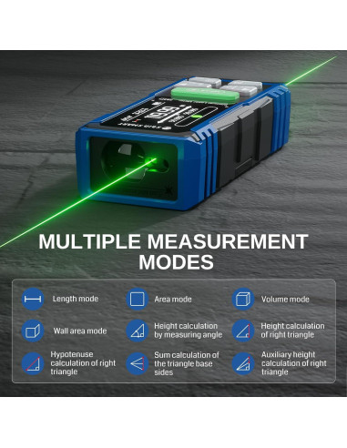 Medidor de Distancia Láser Doble SainSmart BLM-393G 120m Verde