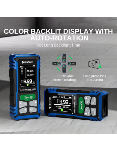 Medidor de Distancia Láser Doble SainSmart BLM-393G 120m Verde