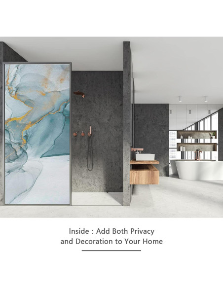 Película de Ventana de Privacidad Myronsa 45x100 cm Mármol