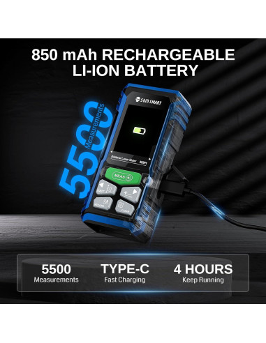 Medidor de Distancia Láser Doble SainSmart BLM-393G 120m Verde