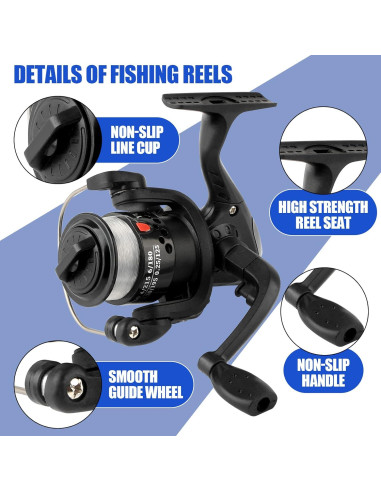 Kit de Caña de Pescar Telescópica Hikary 1.7m + Carretes