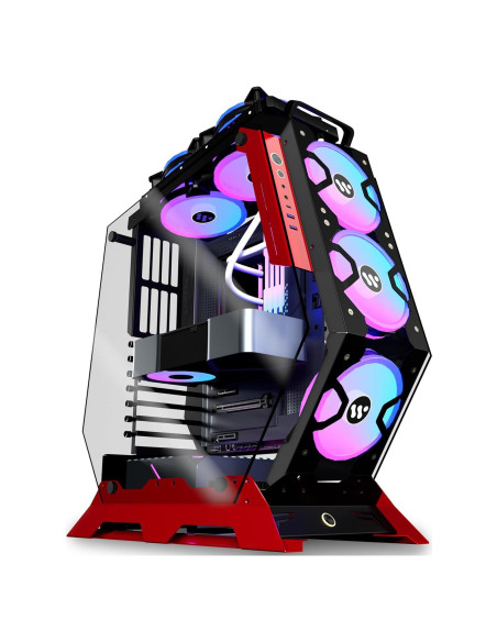 Caja de PC KEDIERS C570 ATX con Vidrio Templado y 5 Ventiladores ARGB