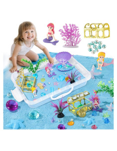 Kit de Arena Sensorial Oceánica Azul con Juguetes para Niños