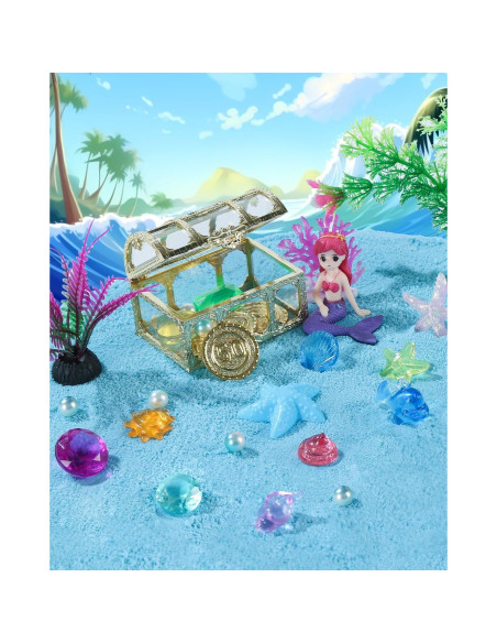 Kit de Arena Sensorial Oceánica Azul con Juguetes para Niños Kit de Arena Sensorial Oceánica Azul con Juguetes para Niños
