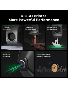 Impresora 3D Creality K1C, 600mm/s, Nivelación Automática, 300C 2