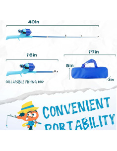 Caña de Pesca Telescópica WIDDEN para Niños 101.6 cm 2