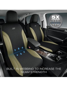 Funda de Asiento de Coche Skechers Work Beige y Negro Universal 2