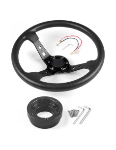 Volante de Carreras Dyno Racing 14" Negro con Adaptador 70mm