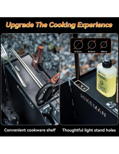 Paravientos Plegable HIKEMAN para Estufa de Camping 45x25cm