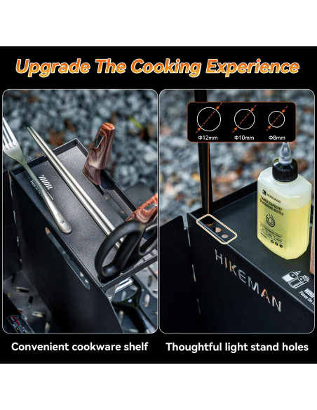 Paravientos Plegable HIKEMAN para Estufa de Camping 45x25cm