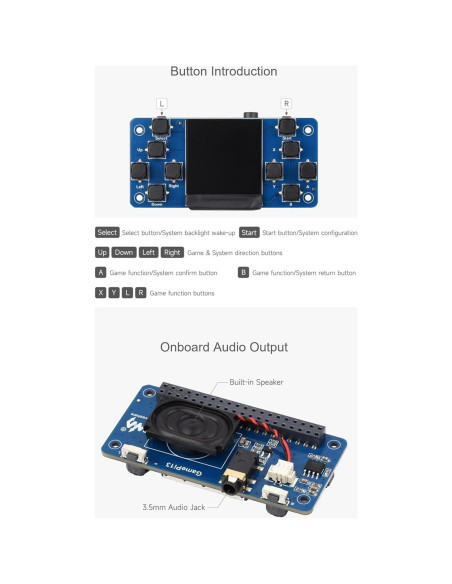 Consola de Juego LCD 1.3" GamePi13 para Raspberry Pi ST7789