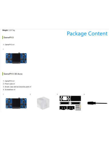 Consola de Juego LCD 1.3" GamePi13 para Raspberry Pi ST7789