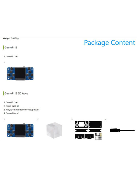 Consola de Juego LCD 1.3" GamePi13 para Raspberry Pi ST7789