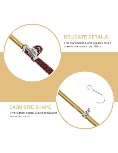 Caña de Pescar Miniatura TOYANDONA para Casa de Muñecas Caña de Pescar Miniatura TOYANDONA para Casa de Muñecas