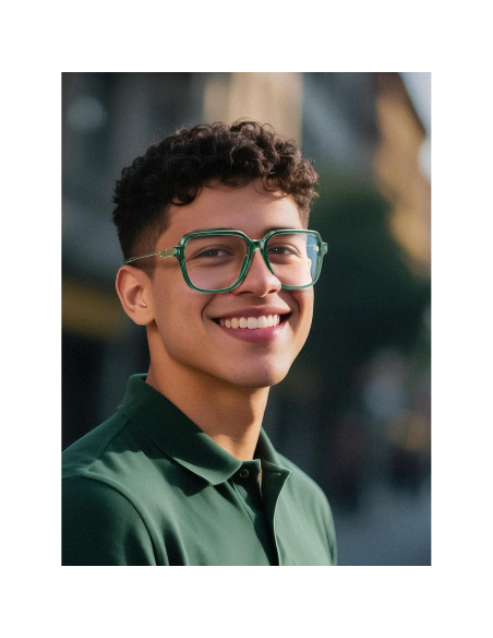 Gafas Bloqueo Luz Azul VISOONE Ryan Cuadradas TR90 Verde Albahaca Gafas Bloqueo Luz Azul VISOONE Ryan Cuadradas TR90 Verde Albahaca