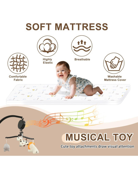 Cuna de lado para bebé Donpemu 3 en 1 ajustable negra