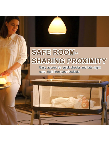 Cuna de lado para bebé Donpemu 3 en 1 ajustable negra