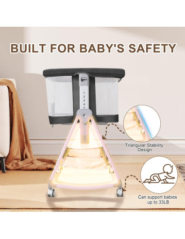 Cuna de lado para bebé Donpemu 3 en 1 ajustable negra