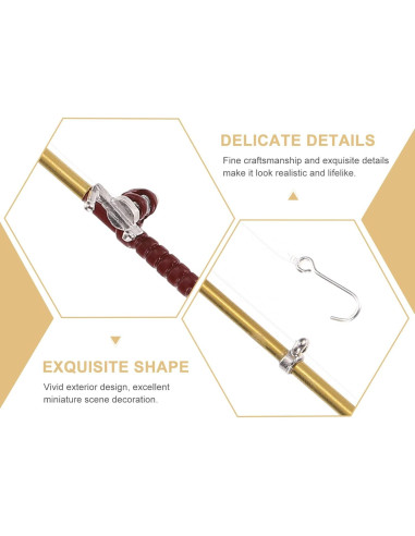 Caña de Pescar Miniatura TOYANDONA para Casa de Muñecas