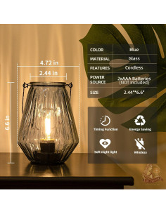 Lámpara Colgante LED Recargable MJ PREMIER Azul 12cm 2