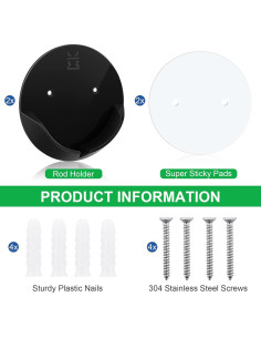 Soportes para Barra de Cortina de Ducha Kitosun 2pcs Negro 2