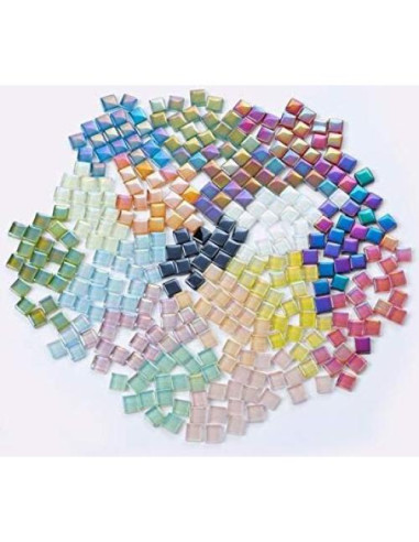 Azulejos de Mosaico de Cristal BTMIEY 200pcs Blanco 1x1cm