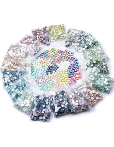 Azulejos de Mosaico de Cristal BTMIEY 200pcs Blanco 1x1cm