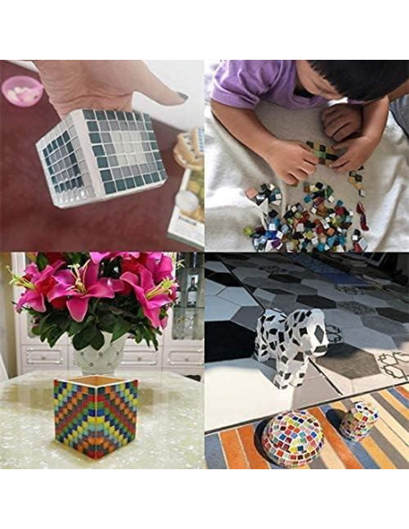 Azulejos de Mosaico de Cristal BTMIEY 200pcs Blanco 1x1cm