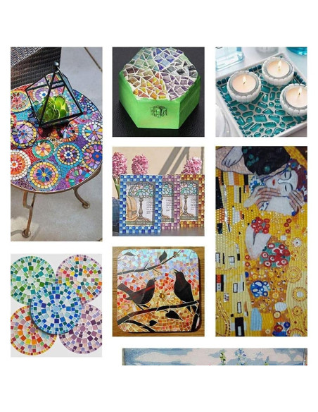 Azulejos de Mosaico de Cristal BTMIEY 200pcs Blanco 1x1cm