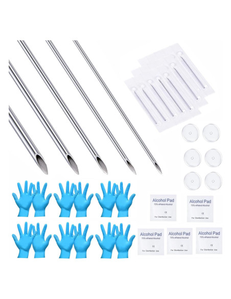 Kit de Agujas para Piercing QWALIT - 5 Tamaños 12G a 20G Kit de Agujas para Piercing QWALIT - 5 Tamaños 12G a 20G